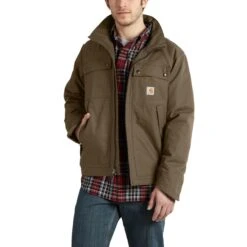 Carhartt Jackets: Men's 101492 908 Canyon Brown Quick Duck Jefferson Jacket