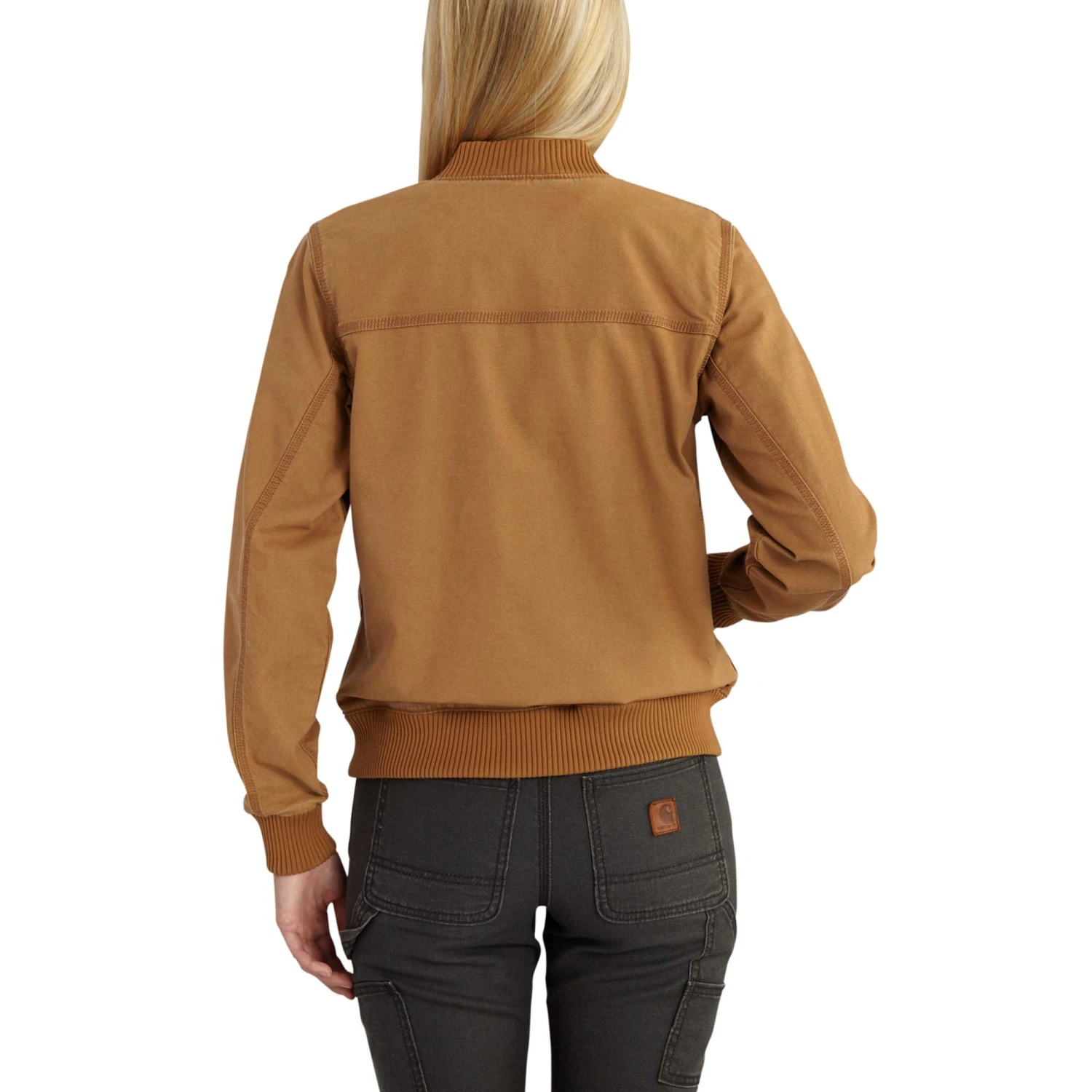Carhartt Jacket: Women's 102524 211 Carhartt Brown Crawford Bomber Jacket - Image 2