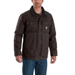 Carhartt Coat: Men's 103283 201 Dark Brown Armstrong Full Swing Traditional Coat