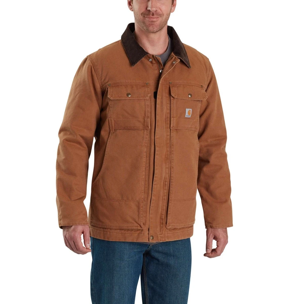 Carhartt Coats: Men's 103283 211 Brown Sandstone Arctic Quilt Lined Winter Coat - Image 2