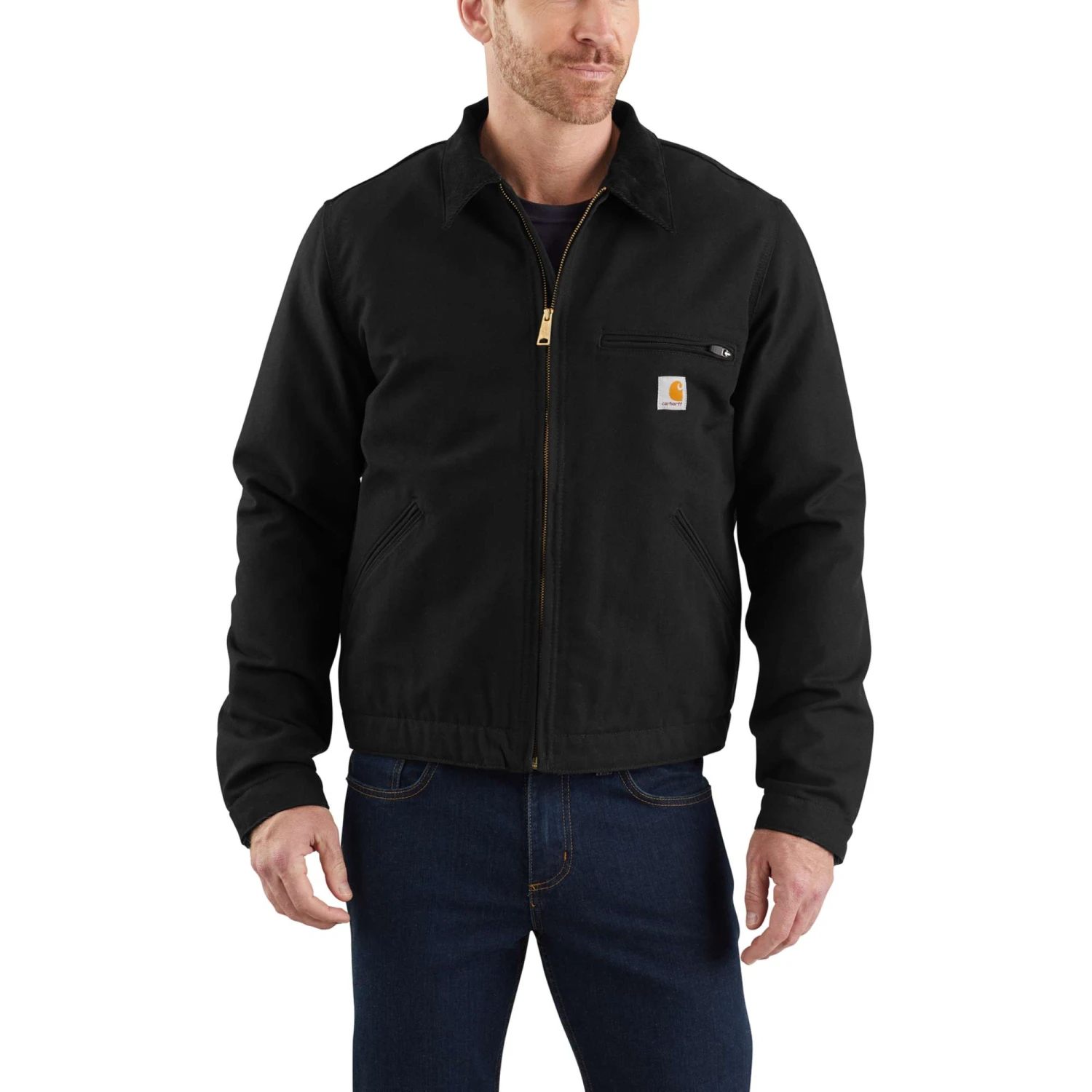 Carhartt Jackets: Men's 103828 BLK Black Blanket Lined Relaxed Fit Detroit Jacket - Image 5