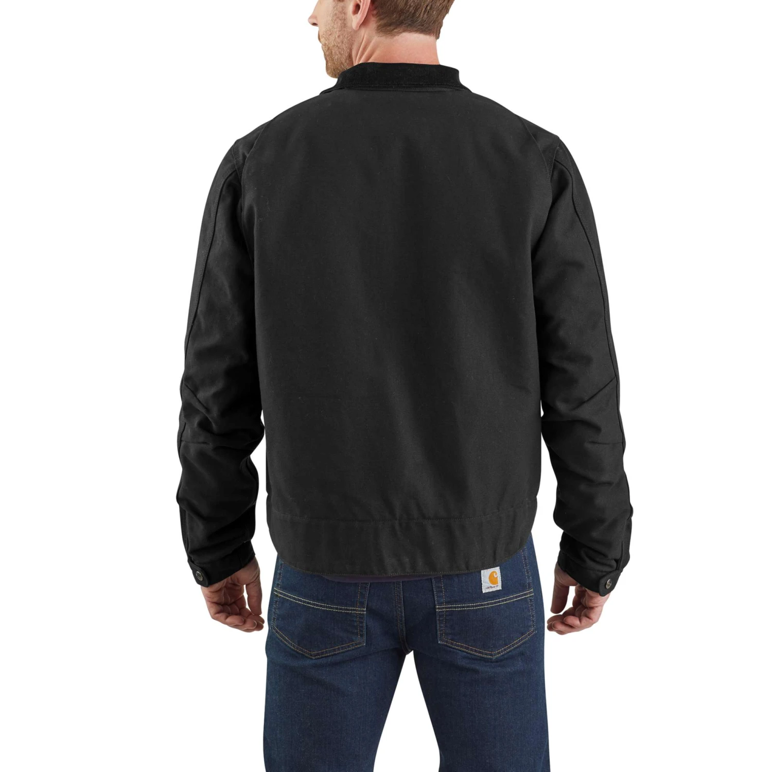 Carhartt Jackets: Men's 103828 BLK Black Blanket Lined Relaxed Fit Detroit Jacket - Image 3