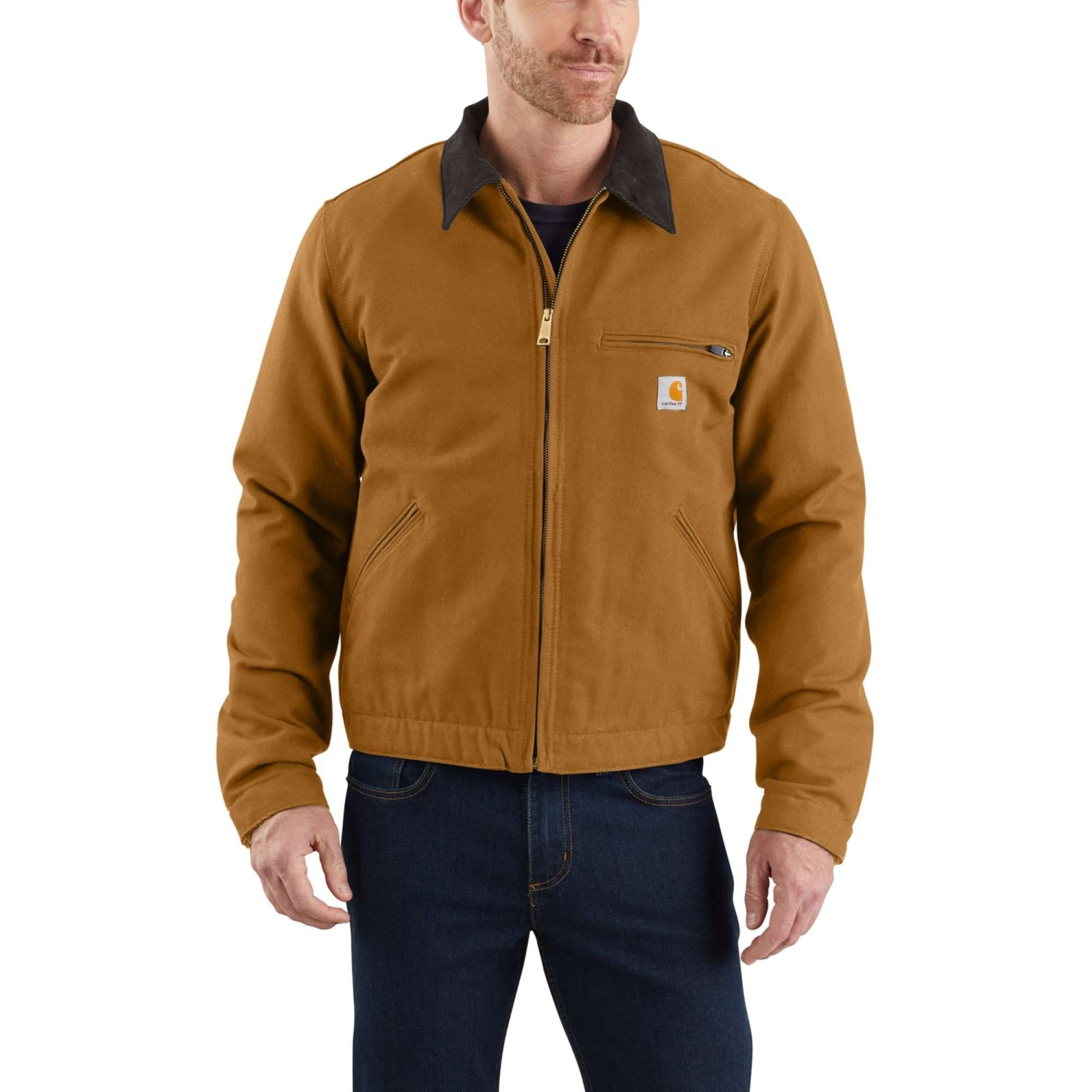 Carhartt Jackets: Men's 103828 BRN Brown Blanket Lined Relaxed Fit Detroit Jacket - Image 2