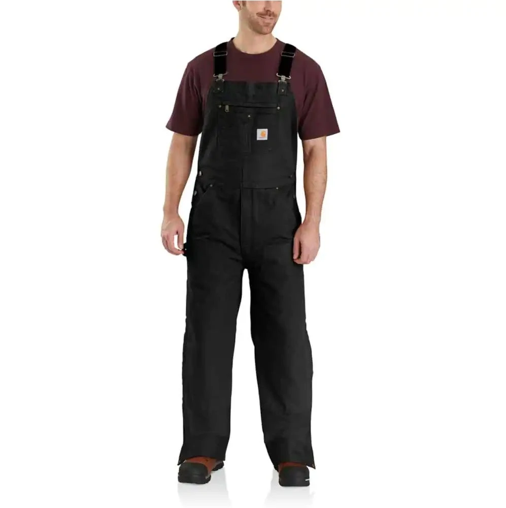 Carhartt Overalls: Men's 104031 DKB Dark Brown Insulated Loose Fit Washed Duck Overalls