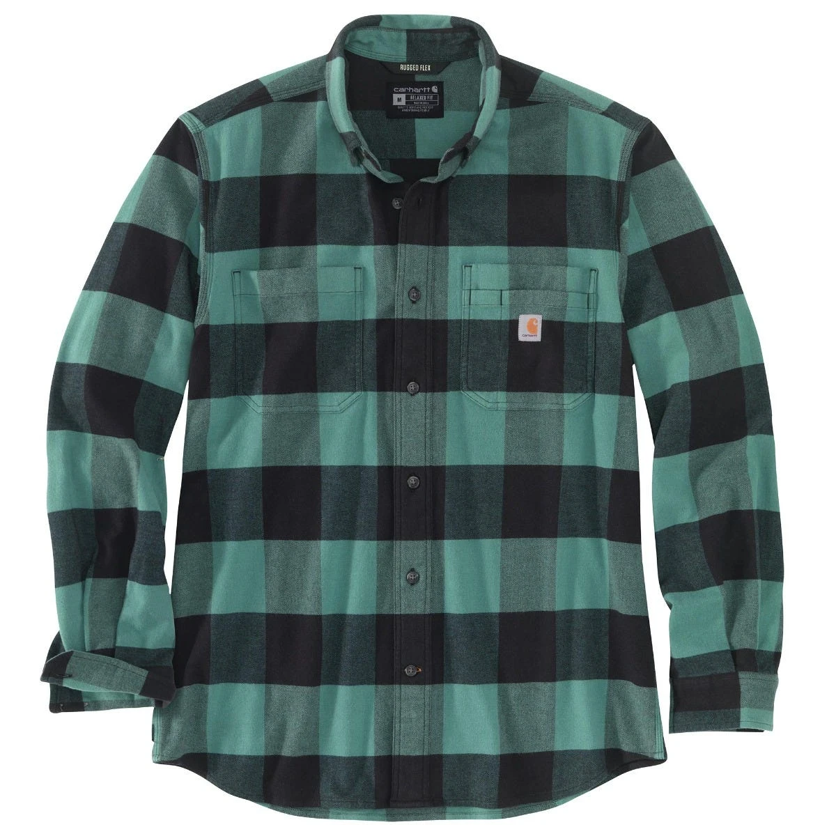 Carhartt Shirts: Men's 105432 L04 Slate Green Midweight Rugged Flex Relaxed Fit Flannel Shirt