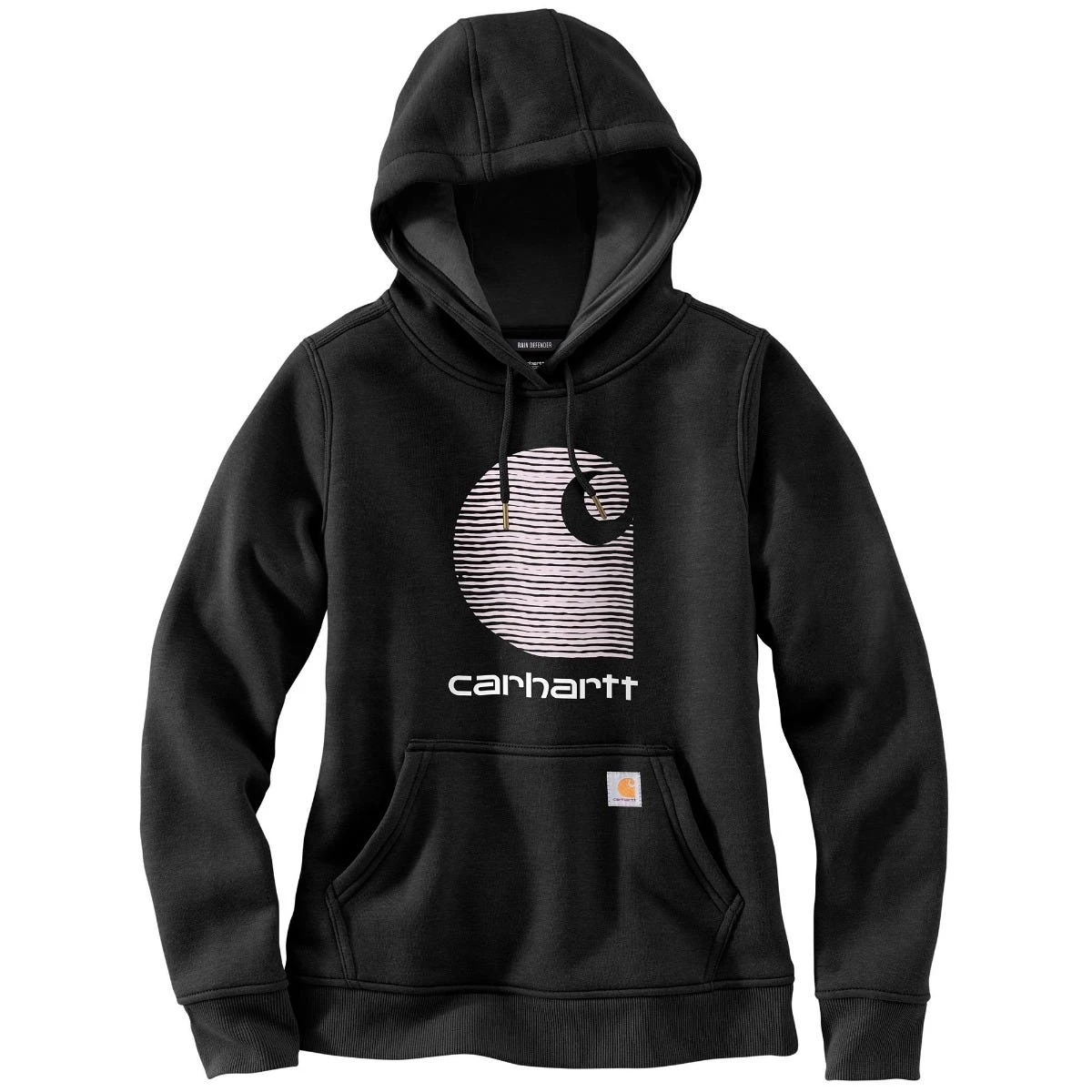 Carhartt Sweatshirts: Women's 105636 BLK Black Rain Defender Relaxed Fit “C” Logo Graphic Sweatshirt