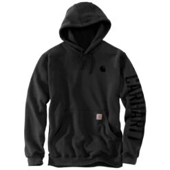 Carhartt Sweatshirts: Men's 105940 BLK Black Loose Fit Rain Defender C Graphic Logo Sweatshirt