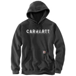 Carhartt Sweatshirts: Men's 105944 CRH Carbon Heather Rain Defender Loose Fit Logo Graphic Sweatshirt
