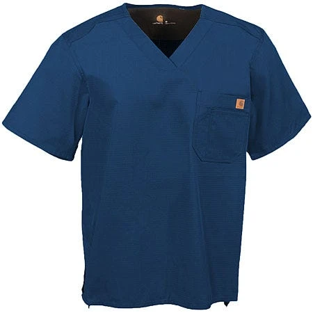 Carhartt Scrubs: Men's Navy Cotton Ripstop Utility Scrub Top C15108 NVY - Image 3