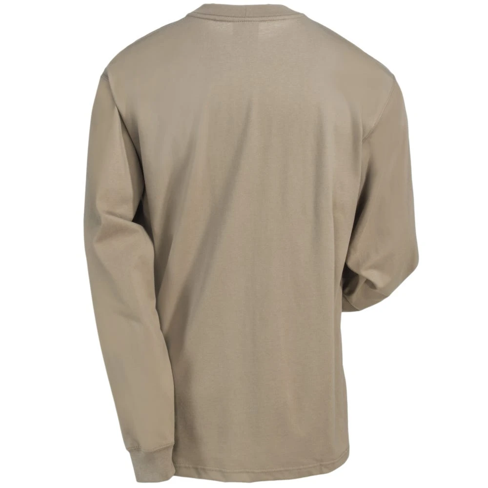 Carhartt Force Shirts: Men's 100235 250 Khaki Flame-Resistant Force Cotton Long-Sleeve T-Shirt - Image 3