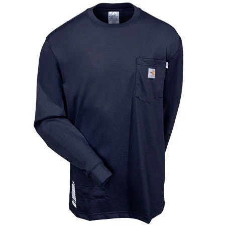 Carhartt Force Shirts: Men's Flame Resistant Force Dark Navy 100235 410 Work Shirt - Image 2
