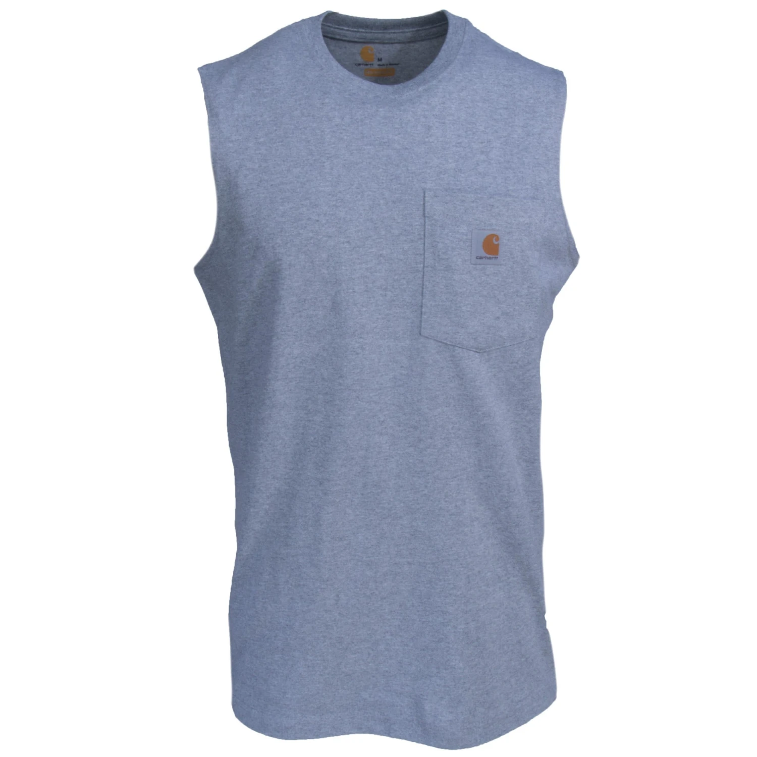 Carhartt Shirts: Men's Heather Grey 100374 034 Workwear Pocket Sleeveless T-Shirt - Image 2