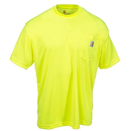 Carhartt Force Shirts: Men's Force 100493 323 Lime Hi-Vis Moisture Wicking Shirt - Image 2