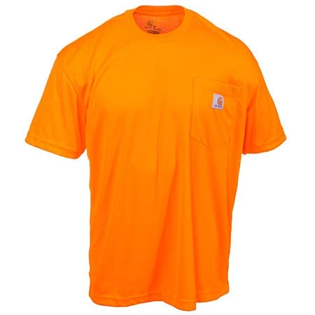Carhartt Force Shirts: Men's 100493 824 Orange Hi-Vis Short Sleeve Force Work Shirt - Image 2