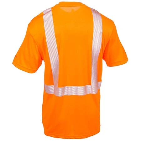 Carhartt Force Shirts: Men's Force Orange 100495 824 Hi Vis Short Sleeve Work Shirt - Image 3