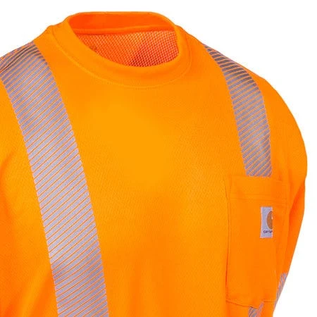 Carhartt Force Shirts: Men's Force Orange 100496 824 Hi Vis Long Sleeve Shirt - Image 2