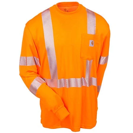 Carhartt Force Shirts: Men's Force Orange 100496 824 Hi Vis Long Sleeve Shirt - Image 3