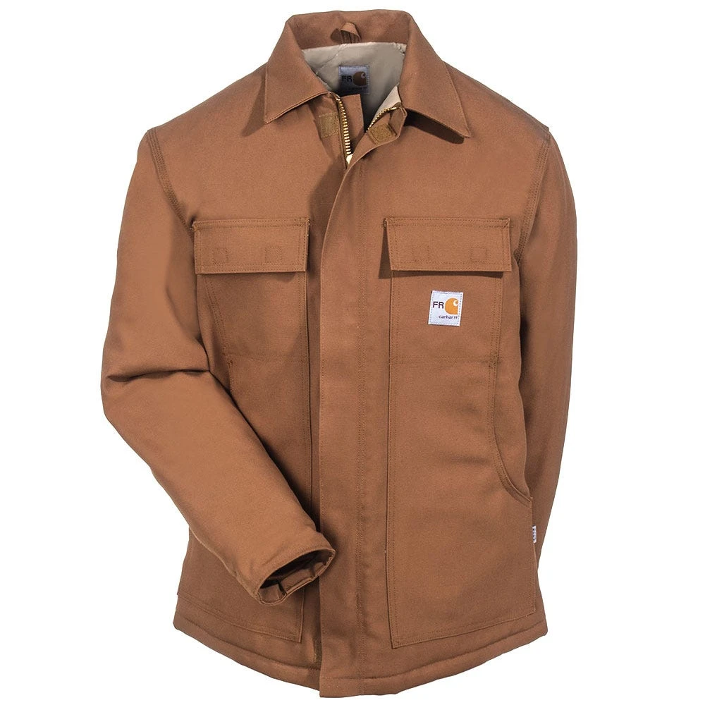 Carhartt Coats: Men's Flame Resistant 101618 211 Cotton Duck Lined Traditional Coat - Image 3
