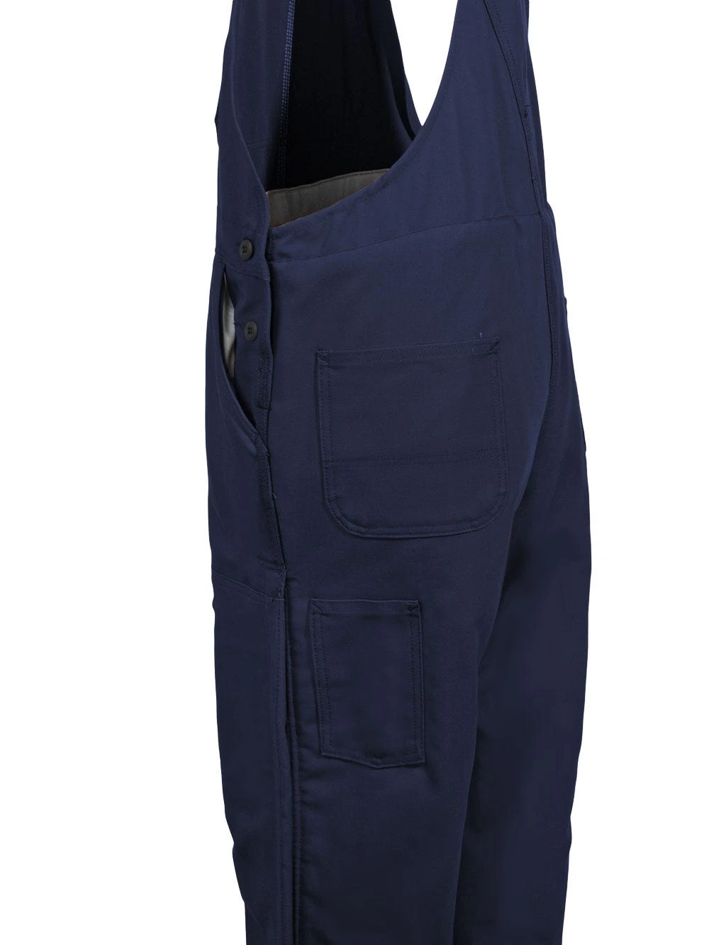 Carhartt Overalls: Men's 101627 410 Navy Blue FR Cotton Duck Bib Overalls - Image 4
