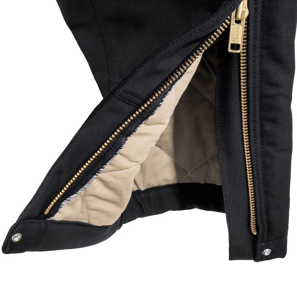 Carhartt Overalls: Men's 101626 001 Black FR Quilt Lined Cotton Duck Bib Overalls - Image 5