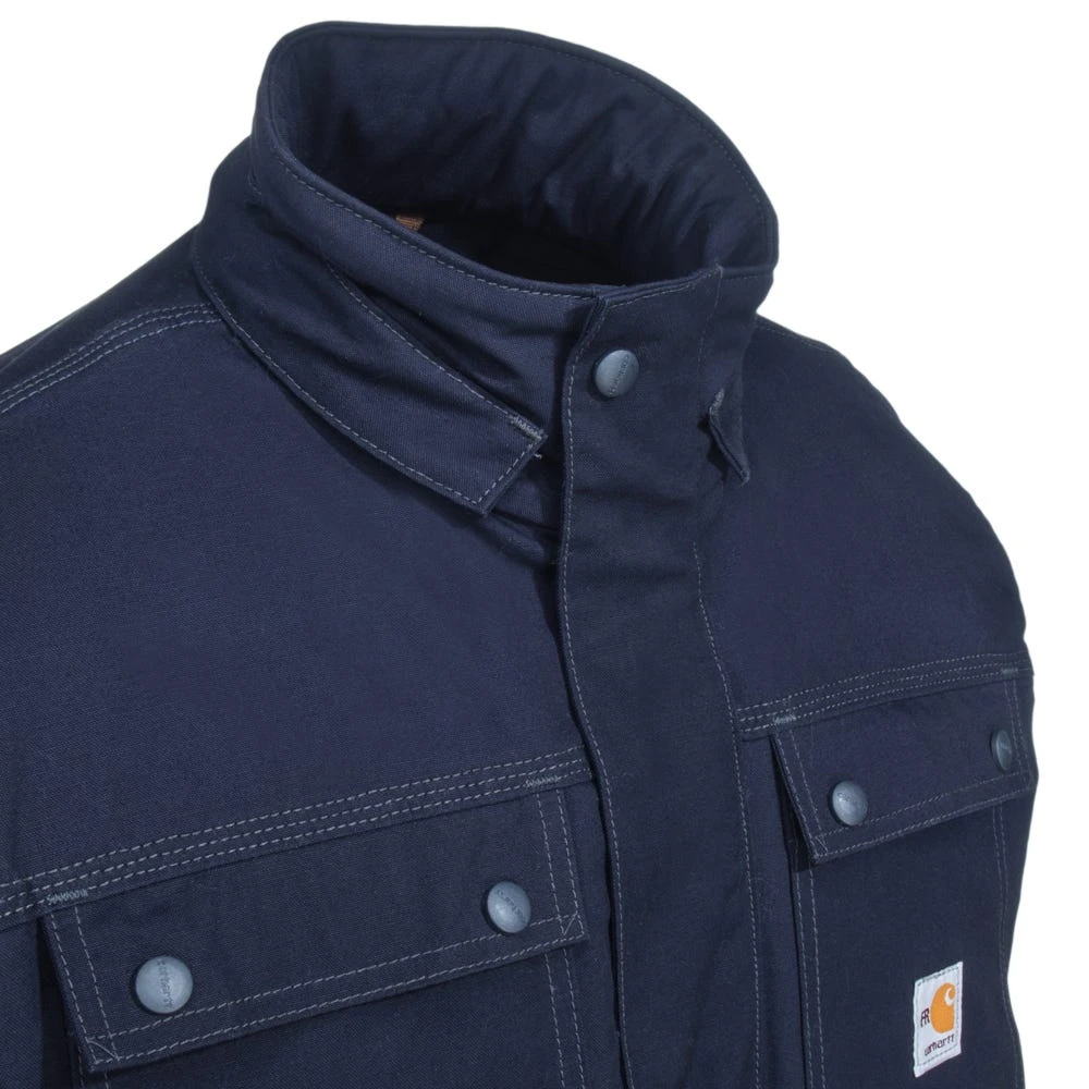 Carhartt Coats: Men's 102182 410 Dark Navy FR Quick Duck Coat - Image 2