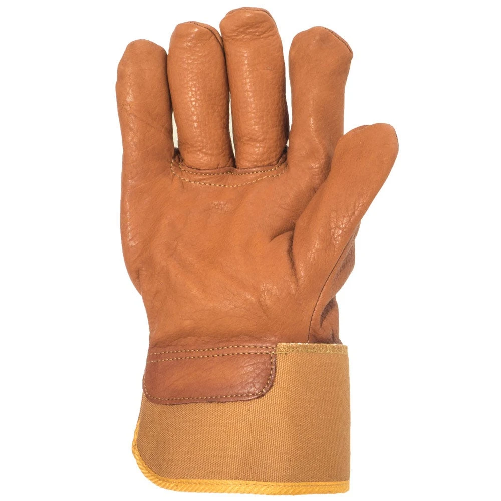 Carhartt Gloves: Unisex A513 BRN Insulated Grain Brown Leather Work Gloves - Image 4