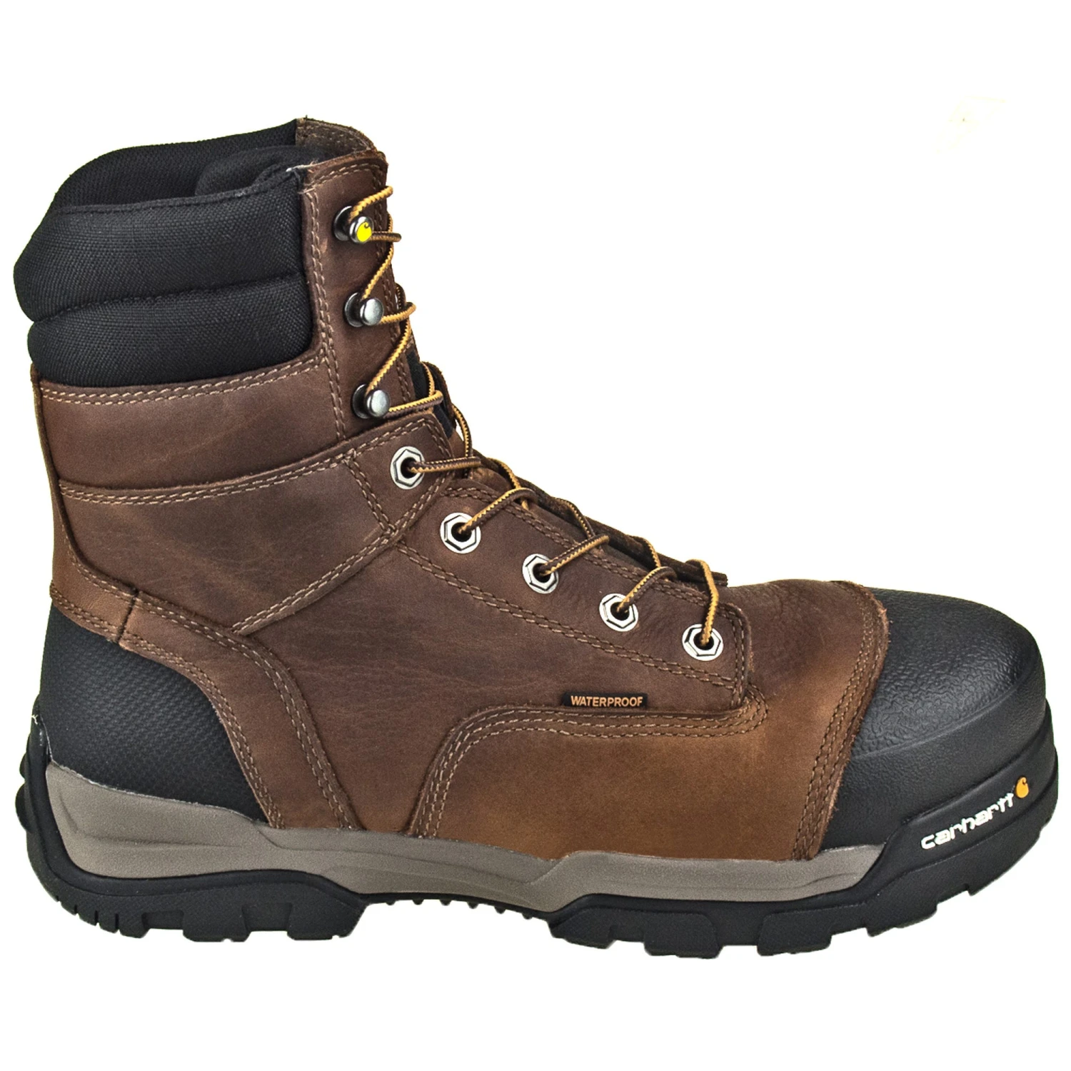 Carhartt Boots: Energy 8-Inch Waterproof EH Composite Toe CME8355 Men's Brown Work Boots - Image 4