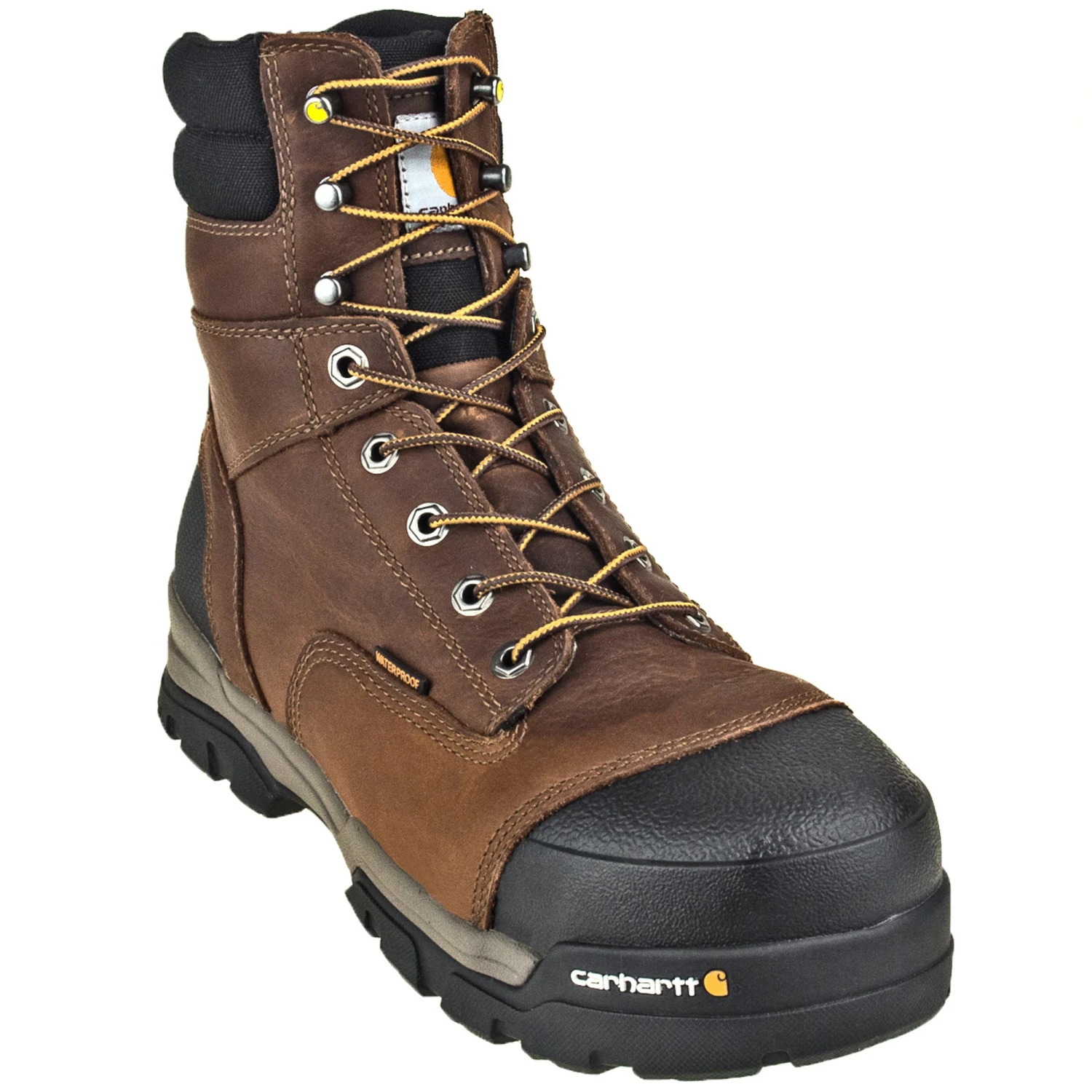 Carhartt Boots: Energy 8-Inch Waterproof EH Composite Toe CME8355 Men's Brown Work Boots - Image 5