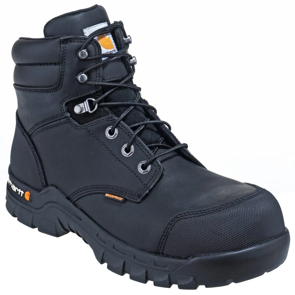 Carhartt Boots: Men's CMF6371 Black 6-Inch Waterproof Composite Toe Rugged Flex EH Boots - Image 3