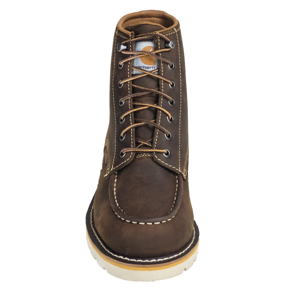 Carhartt Boots: Men's CMW6095 Brown 6-Inch Waterproof General Toe Wedge Boots - Image 2