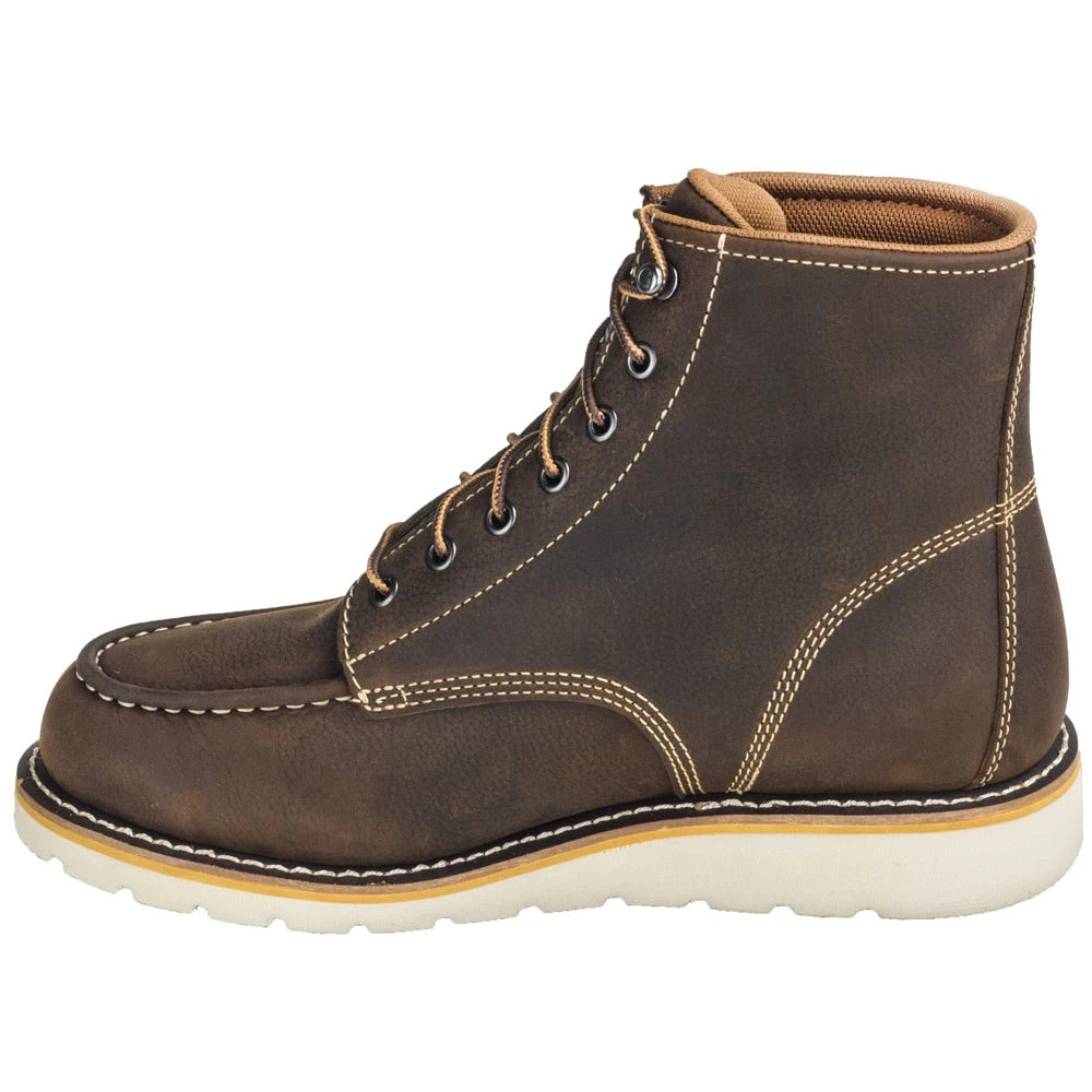 Carhartt Boots: Men's CMW6095 Brown 6-Inch Waterproof General Toe Wedge Boots - Image 3