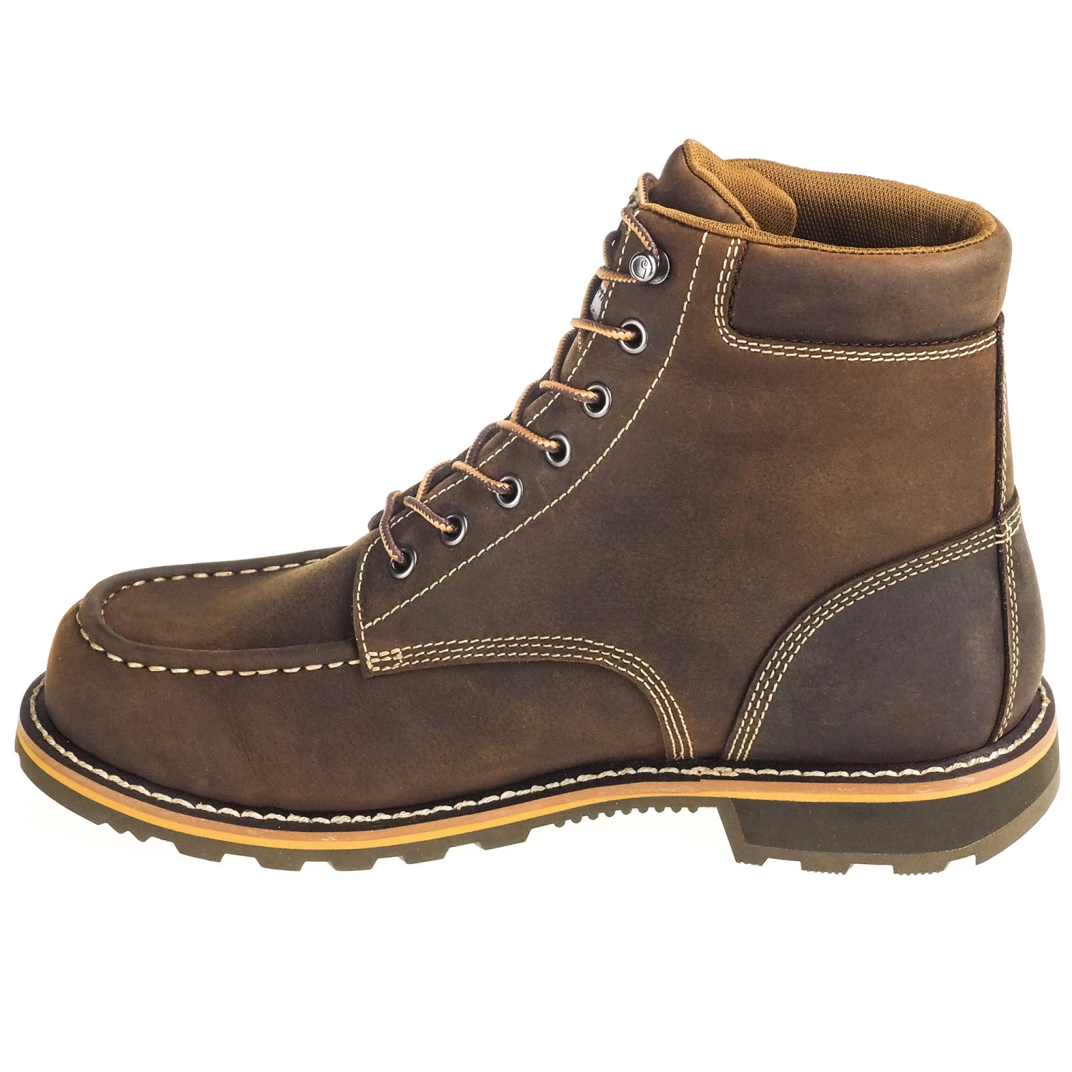 Carhartt Boots: Men's CMW6197 Brown Waterproof 6-Inch General Toe Work Boots - Image 3