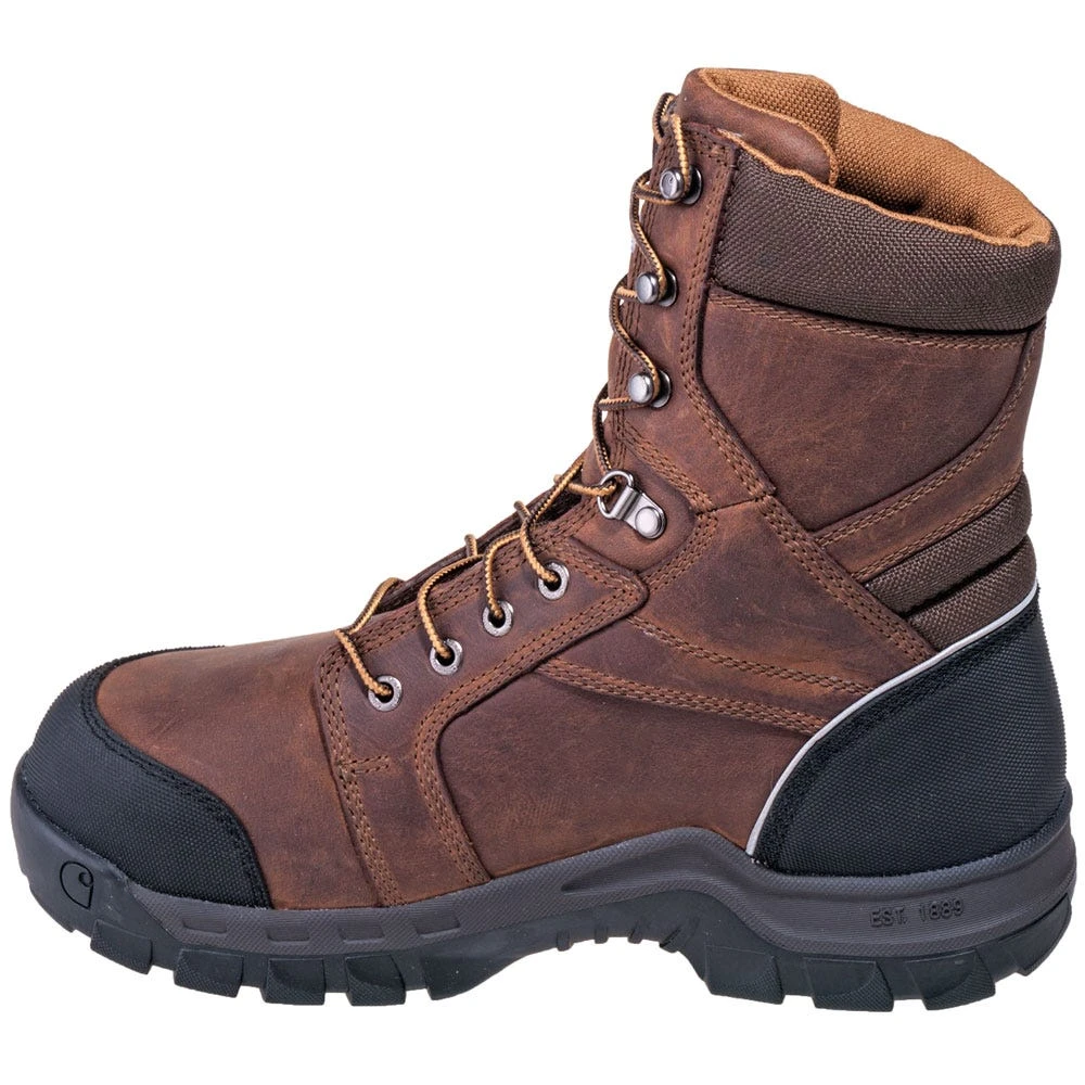 Carhartt Boots: Men's CMF8720 Brown Met Guard Waterproof 8-Inch Work Boots - Image 5