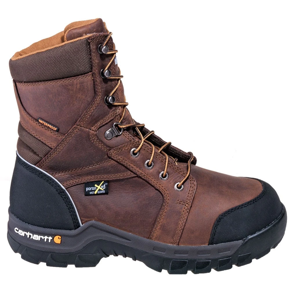Carhartt Boots: Men's CMF8720 Brown Met Guard Waterproof 8-Inch Work Boots - Image 4