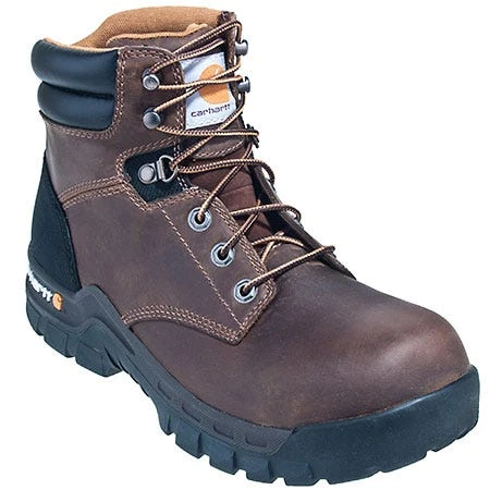Carhartt Boots: Men's Brown CMF6066 Slip Resistant Leather Work Flex EH Boots - Image 5