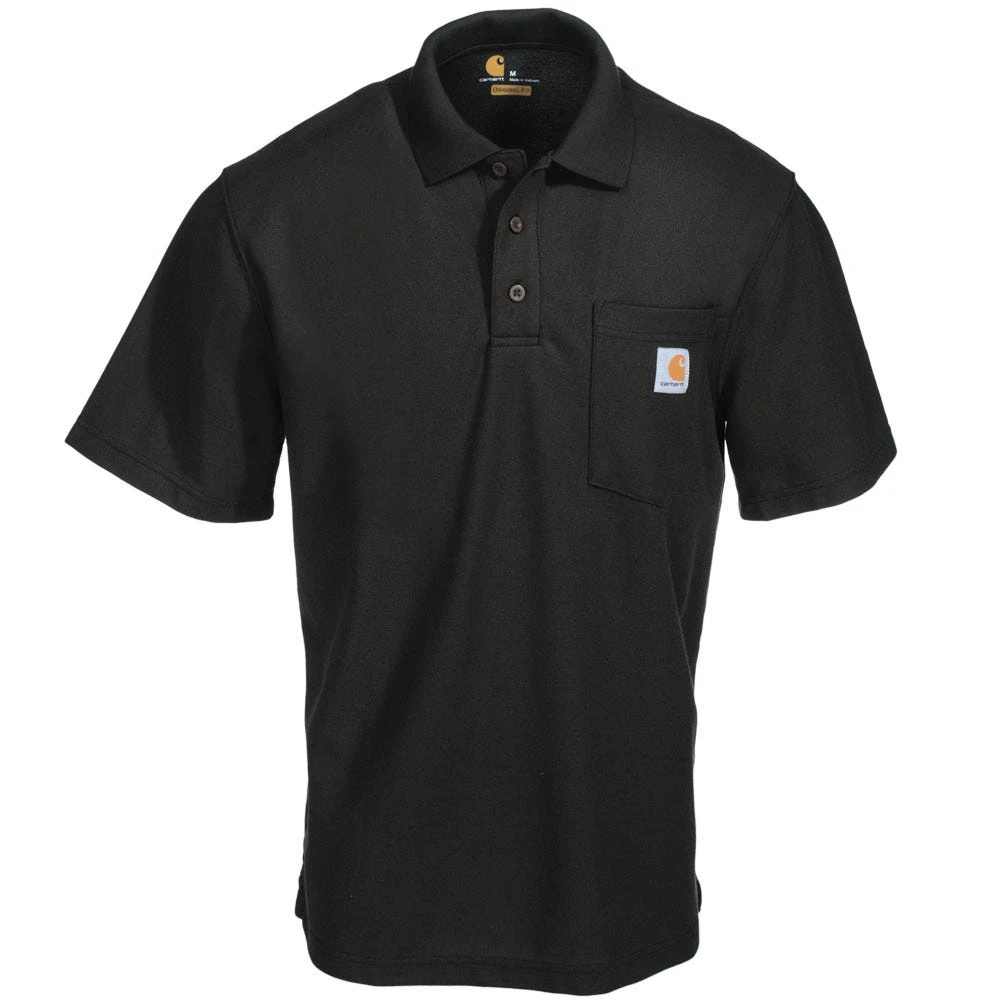 Carhartt Shirts: Men's K570 BLK Black Contractor's Work Pocket Polo Shirt - Image 2