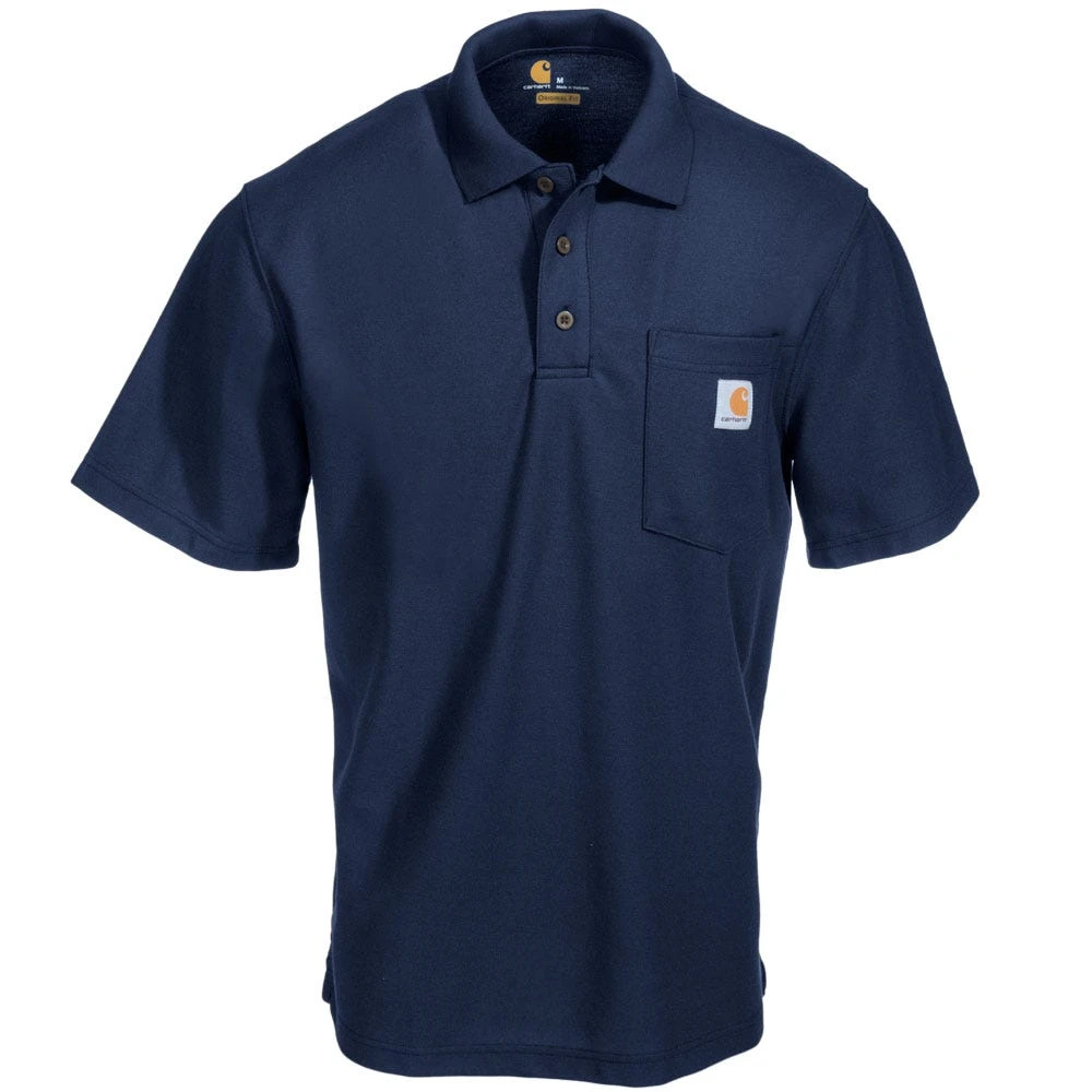 Carhartt Shirts: Men's K570 NVY Blue Contractor’s Work Pocket Polo Shirt - Image 2