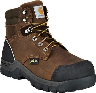 Carhartt Boots: Men's CMF6720 Brown Composite Toe Met Guard Waterproof Work Boot