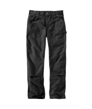 Carhartt Pants: Men's B136 BLK Black Washed Duck Double-Front Utility Work Pant - Image 2