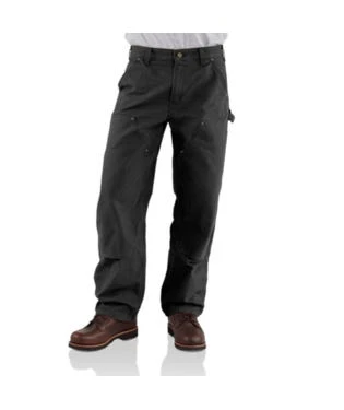 Carhartt Pants: Men's B136 BLK Black Washed Duck Double-Front Utility Work Pant