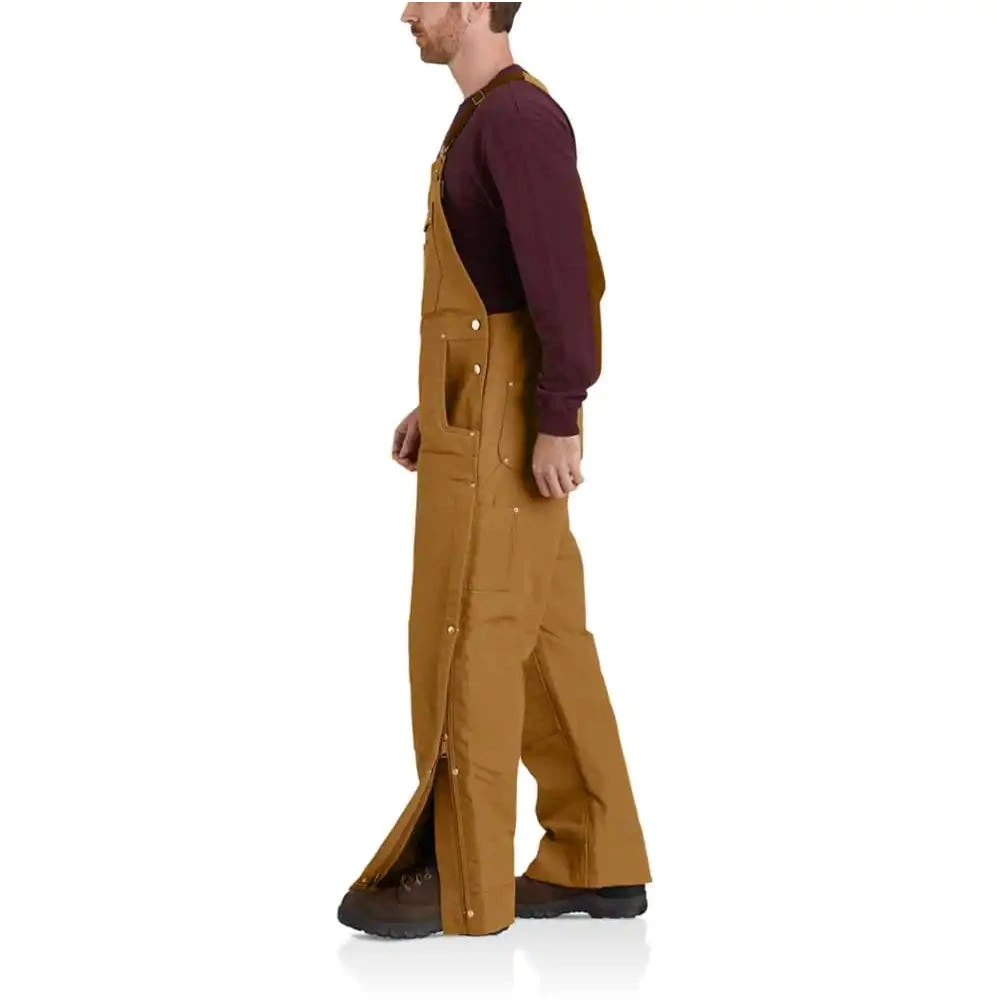 Carhartt Overalls: Men's 104393 BRN Brown Loose Fit Firm Duck Insulated Bib Overall - Image 4