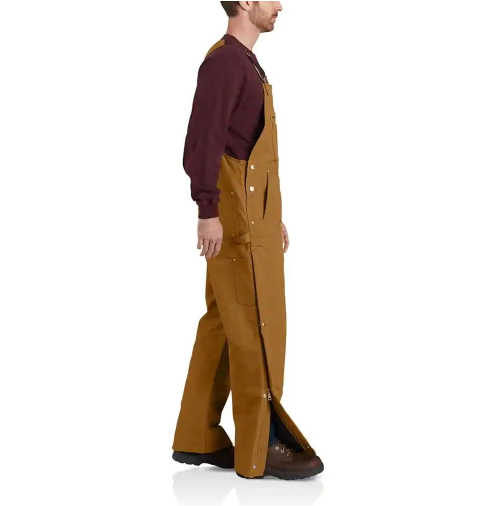 Carhartt Overalls: Men's 104393 BRN Brown Loose Fit Firm Duck Insulated Bib Overall - Image 3