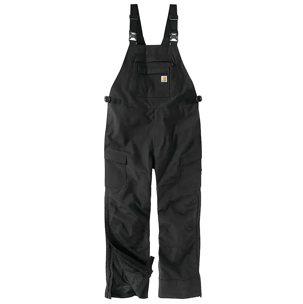 Carhartt Bibs: Men's 104674 BLK Black Storm Defender Loose Fit Heavyweight Bib Overalls