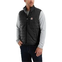 Carhartt Vests: Men's 102286 001 Black Rain Defender Relaxed Fit Lightweight Insulated Vest