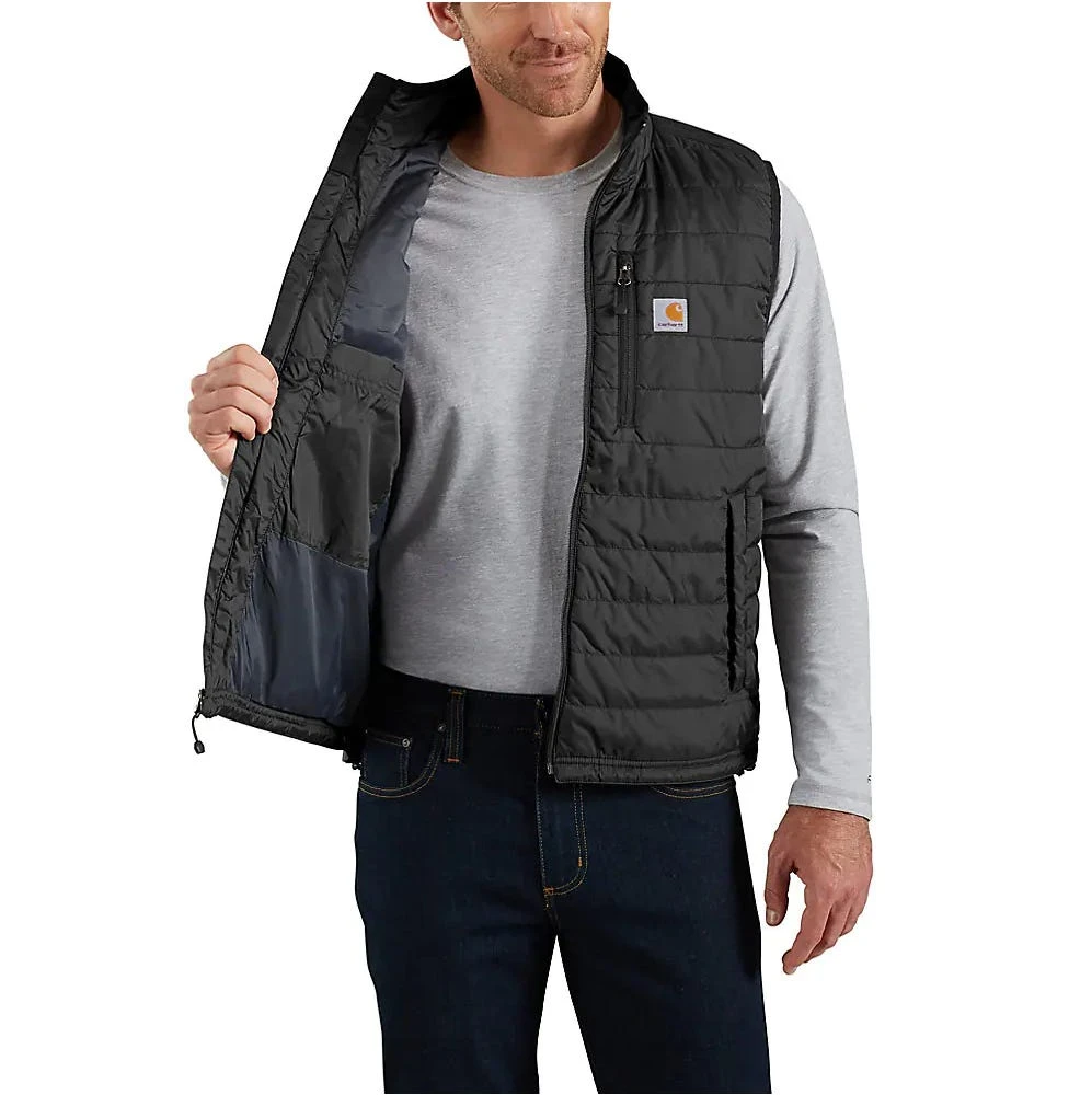 Carhartt Vests: Men's 102286 001 Black Rain Defender Relaxed Fit Lightweight Insulated Vest - Image 3