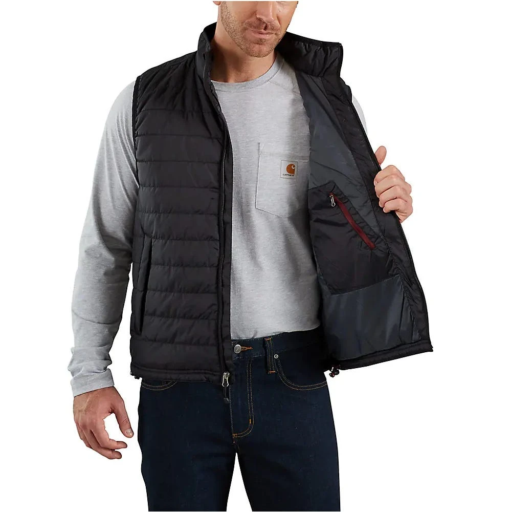 Carhartt Vests: Men's 102286 001 Black Rain Defender Relaxed Fit Lightweight Insulated Vest - Image 2