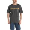 Carhartt Shirts: Men's K195 CRH Carbon Heather Cotton Jersey Logo Tee Shirt