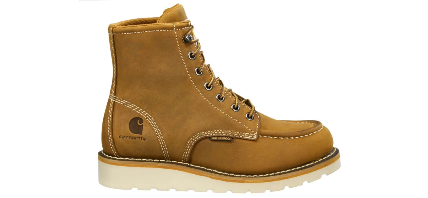 Carhartt Boots: Women's FW6225-W Brown Oil Tanned 6-Inch Steel Toe Wedge Work Boot - Image 2