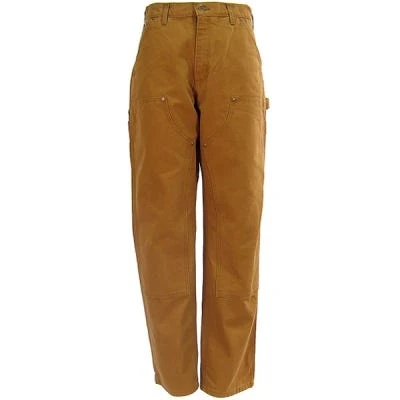 Carhartt Pants: Men's B136 BRN Brown Double Front Duck Dungaree Work Pants - Image 4