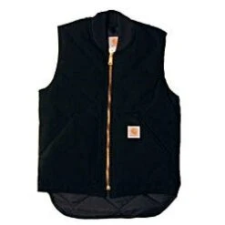 Carhartt Vests: Men's Black V01 BLK Cotton Duck Arctic Vest